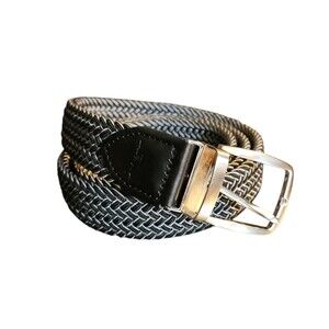 Tommy Bahama Braided Reversible Stretch Belt Black/Gray Mens L/XL 38-42